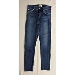 Agolde Los Angeles A018-2022 Sophie Raw Hem Crop Blue Denim Jeans. Size 25